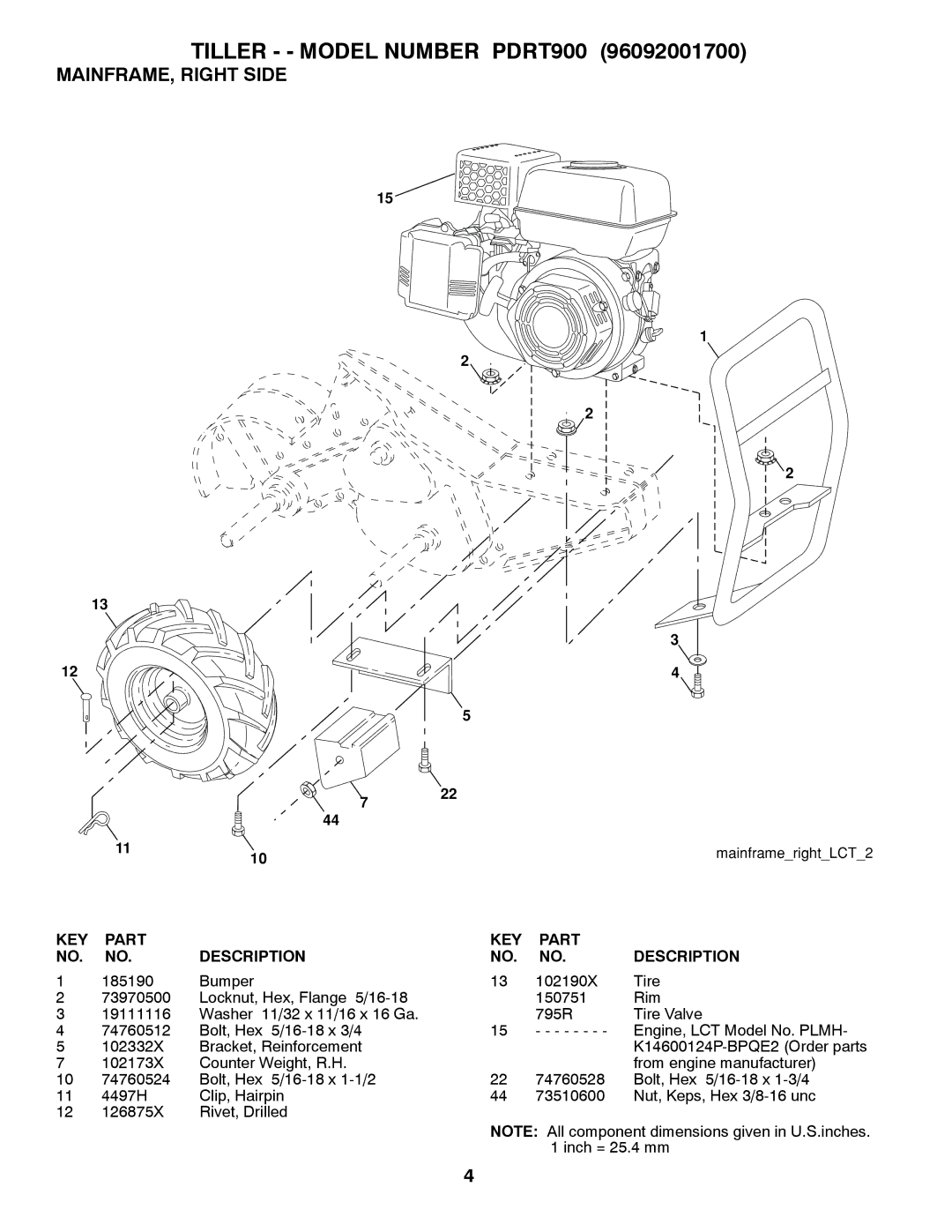 Poulan 96092001700 manual MAINFRAME, Right Side 