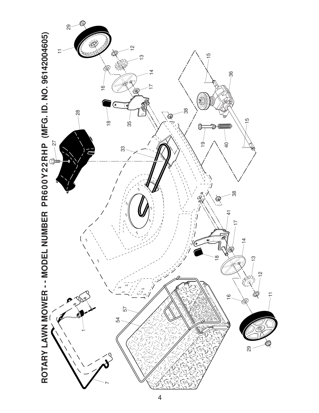 Poulan 96142004605 manual Rotary Lawn Mower - Model Number 