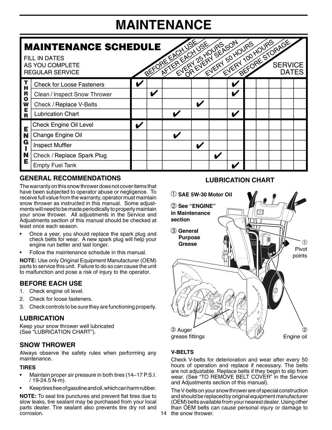 Poulan 96192001200, 407885 owner manual Maintenance 