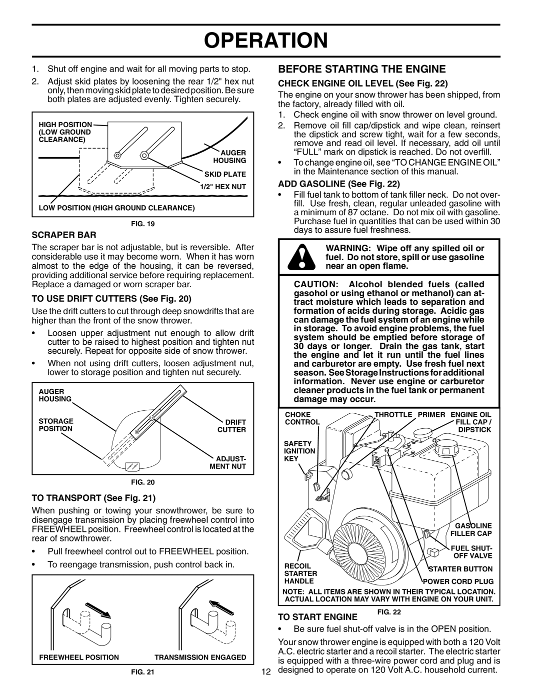 Poulan 96192001400, 406281 owner manual Before Starting the Engine, Scraper BAR, To Start Engine 