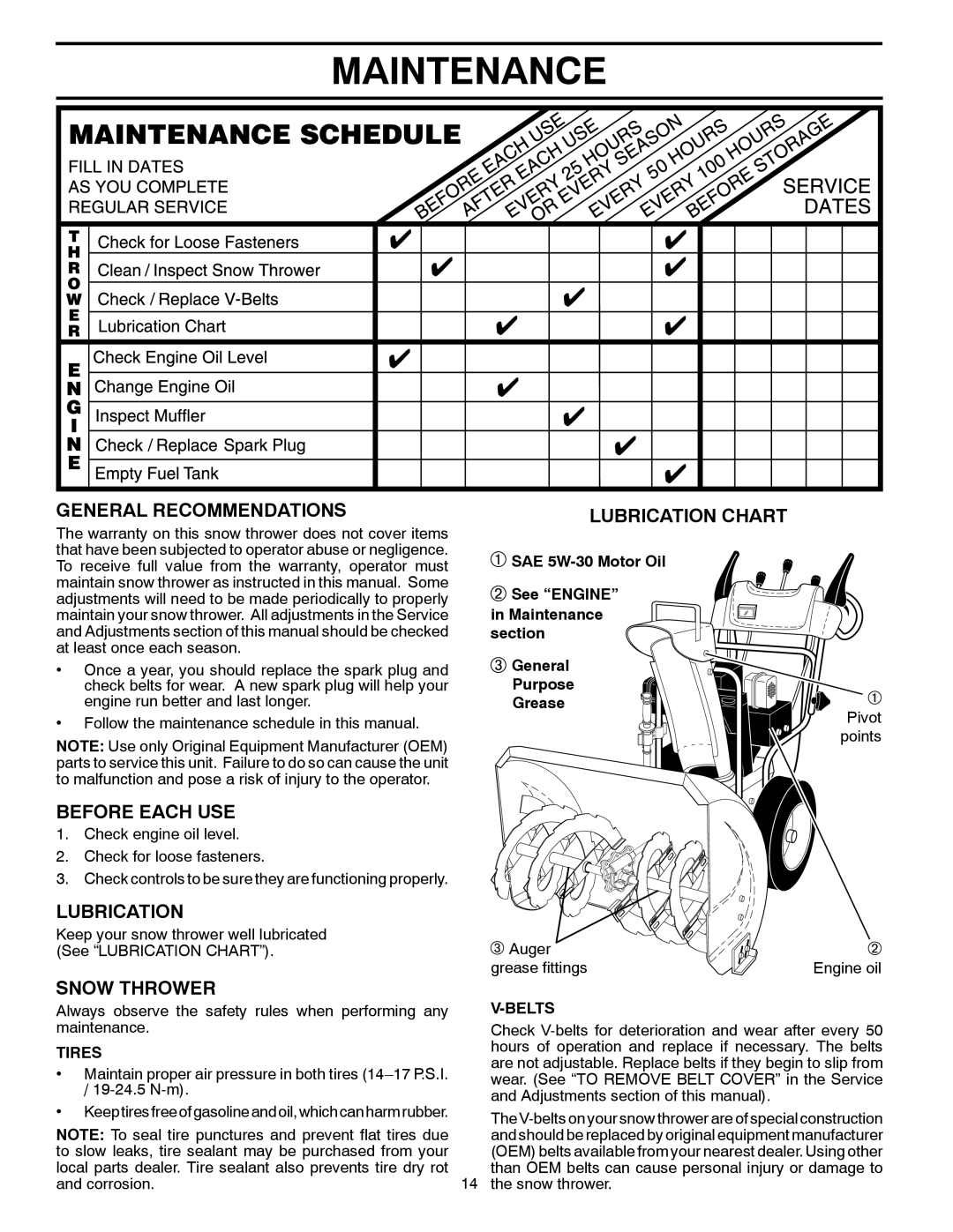 Poulan 96192001803 owner manual Maintenance 