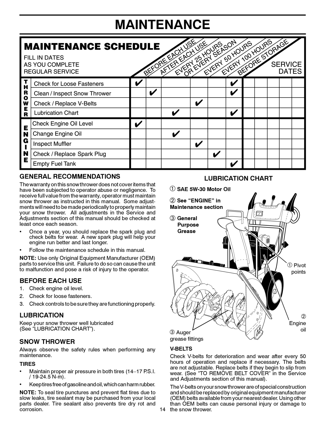 Poulan 96192001902, 420915 owner manual Maintenance 