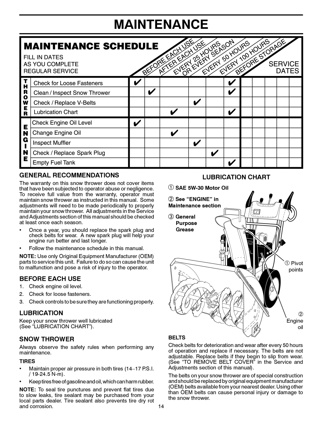 Poulan 96192001903, 421474 owner manual Maintenance 