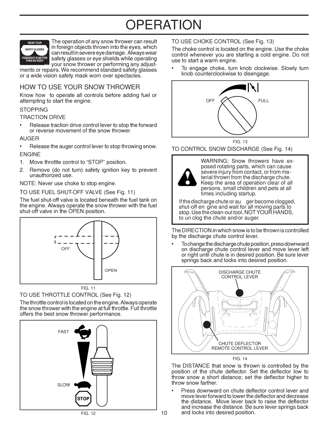 Poulan 96192001904, 421895 owner manual HOW to USE Your Snow Thrower, Stopping 