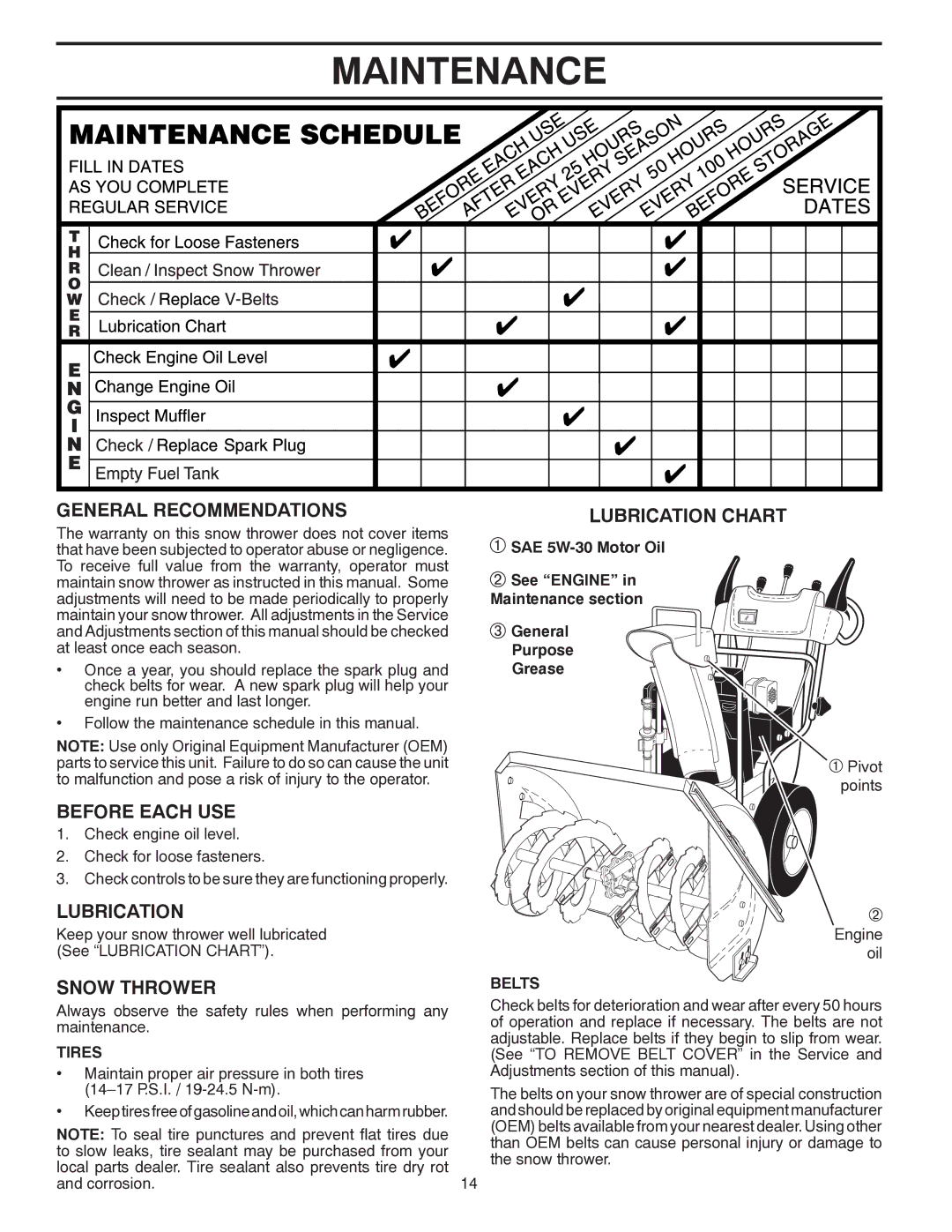 Poulan 96192001904, 421895 owner manual Maintenance 