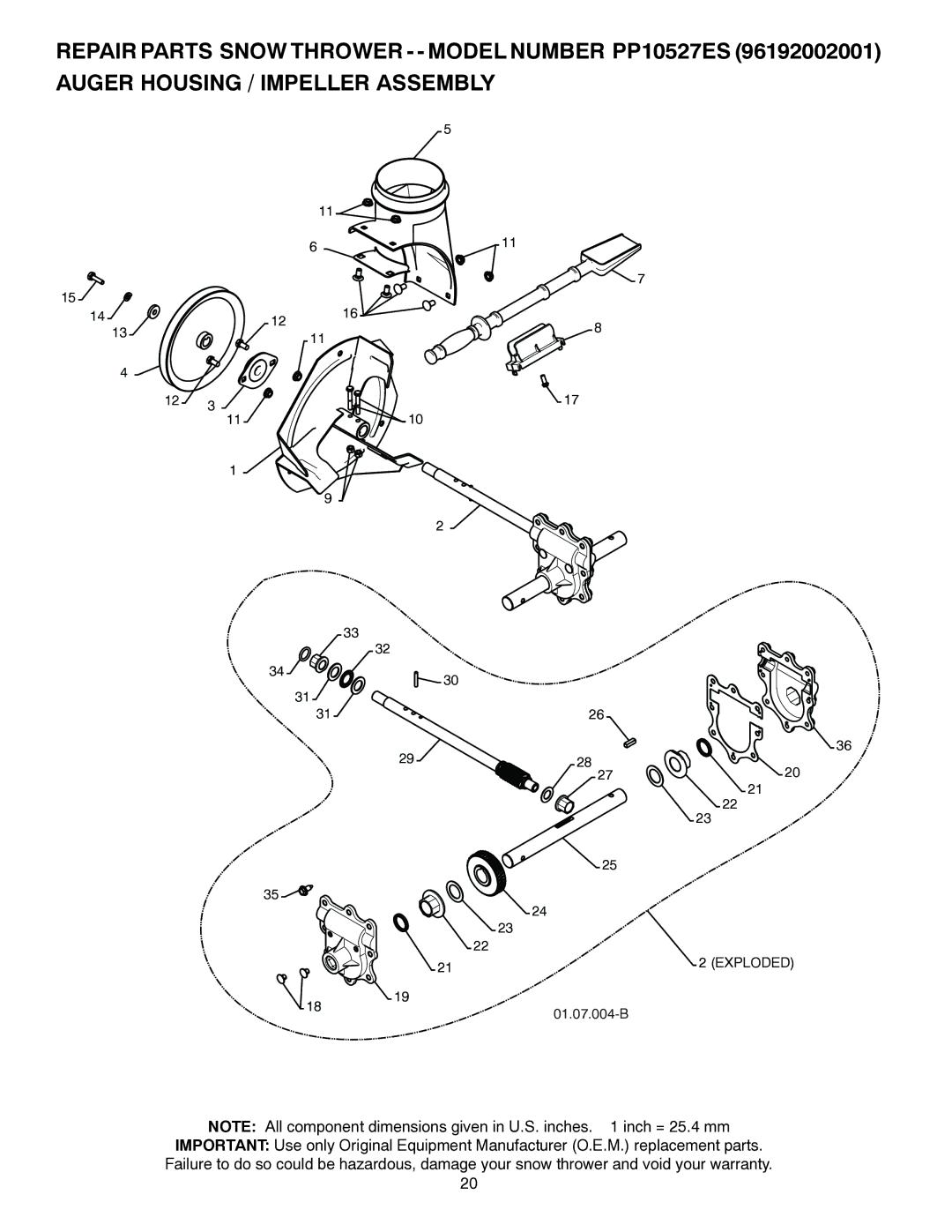 Poulan 96192002001, 421281 owner manual Exploded 