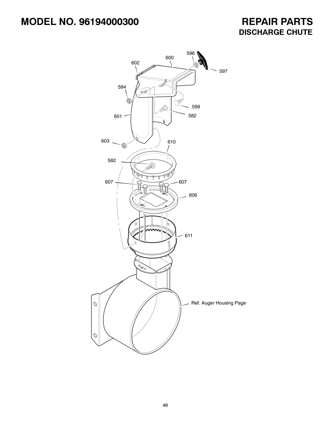 Poulan 96194000300 owner manual Discharge Chute 