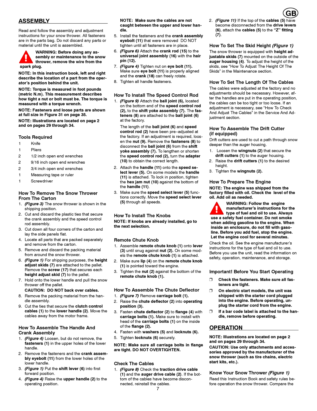 Poulan 96194000300 owner manual Assembly, Operation 