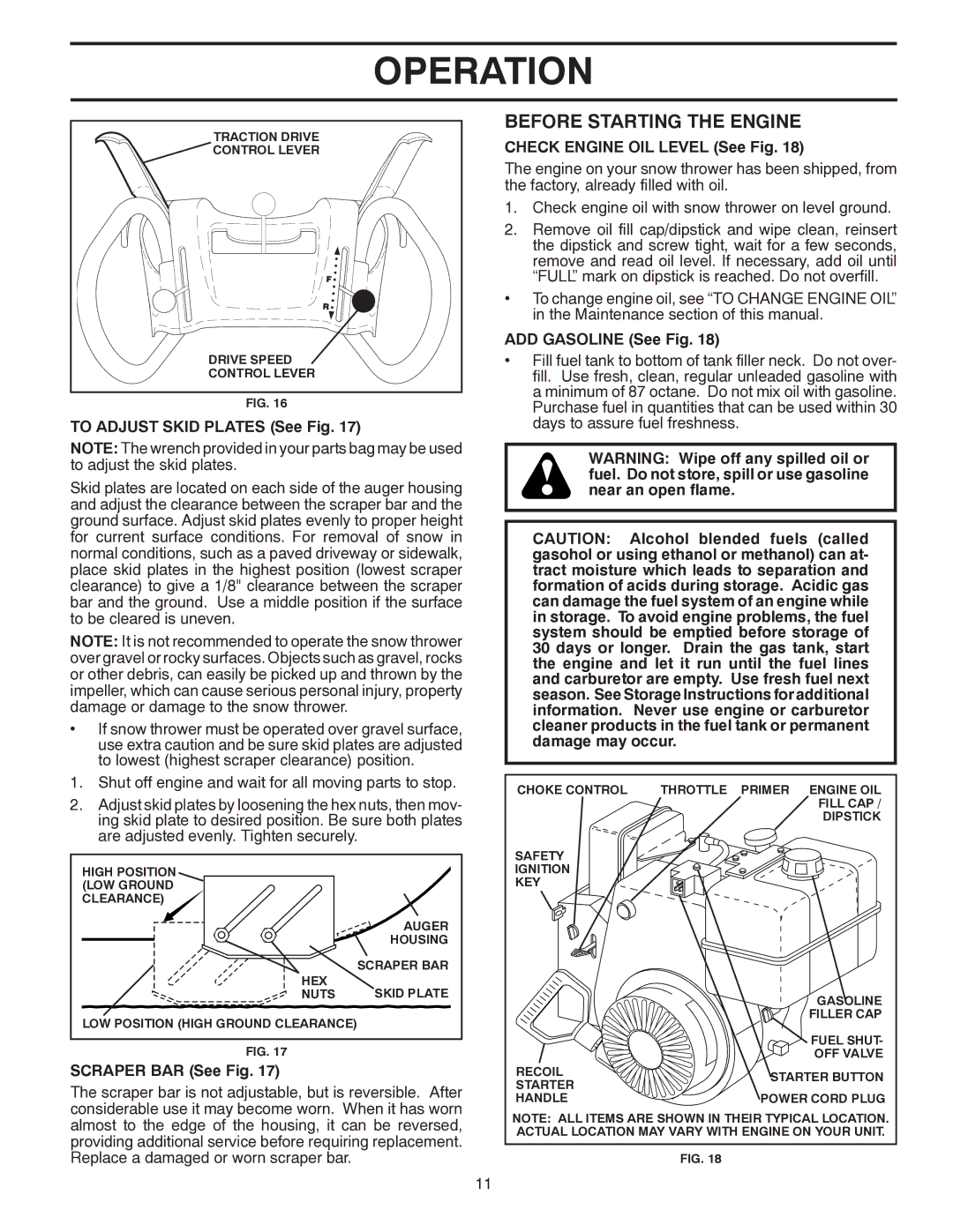 Poulan 96194000500 owner manual Before Starting the Engine 