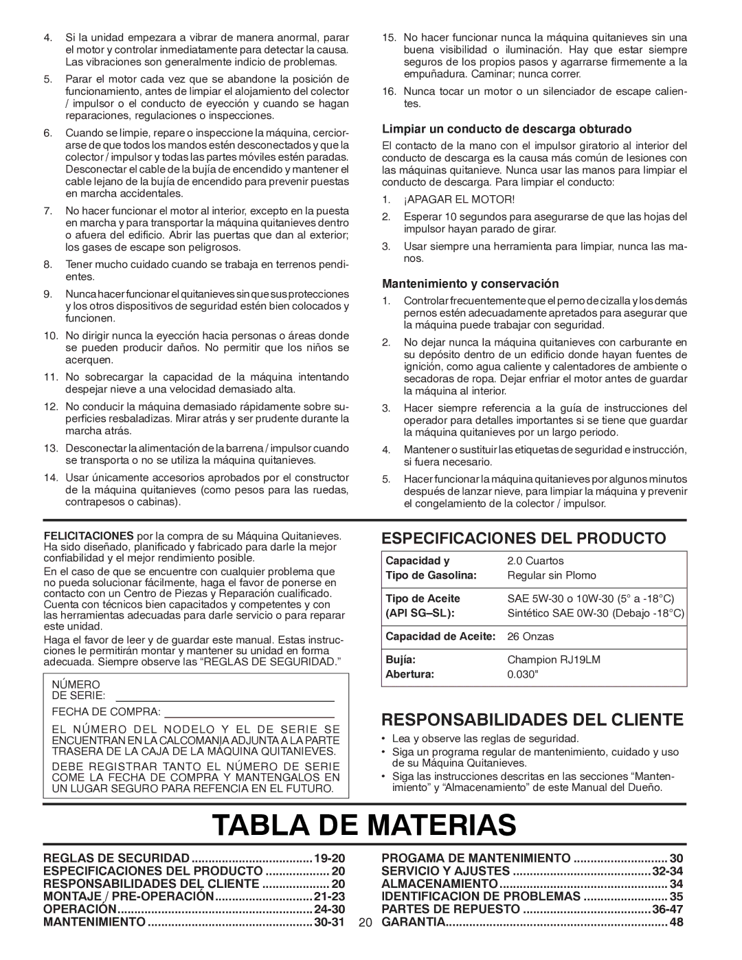 Poulan 96194000500 owner manual Montaje / PRE-OPERACIÓN 