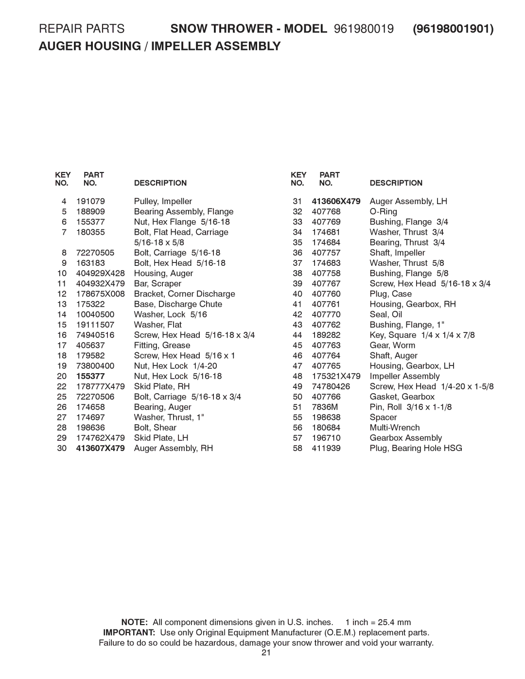 Poulan 961980019 owner manual 413606X479, 155377, 413607X479 