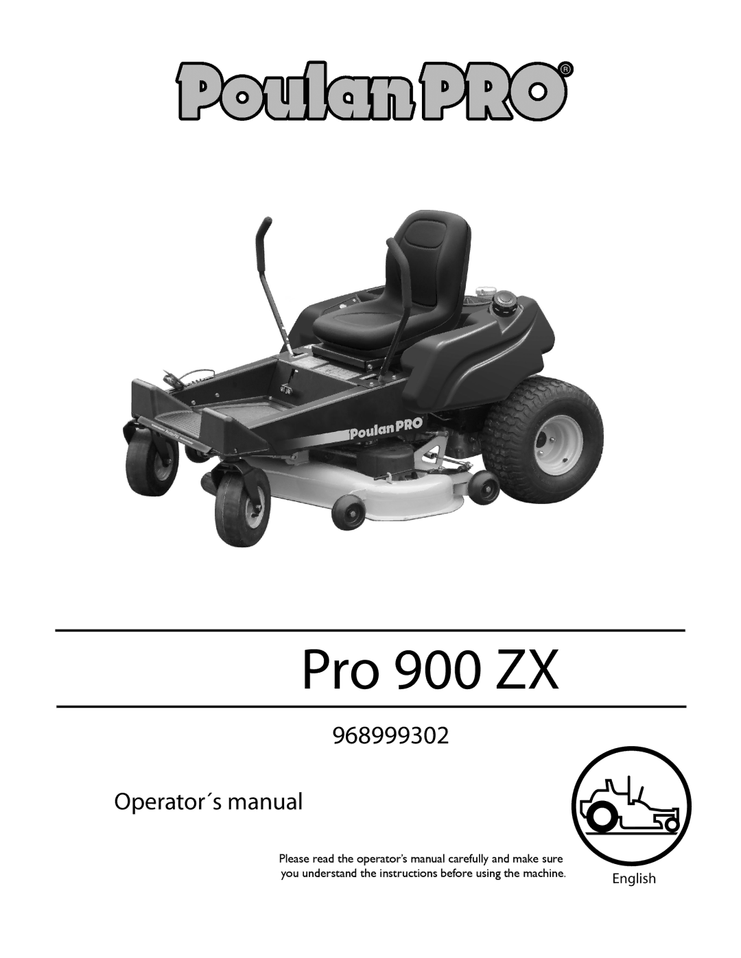 Poulan 968999302 manual Pro 900 ZX 