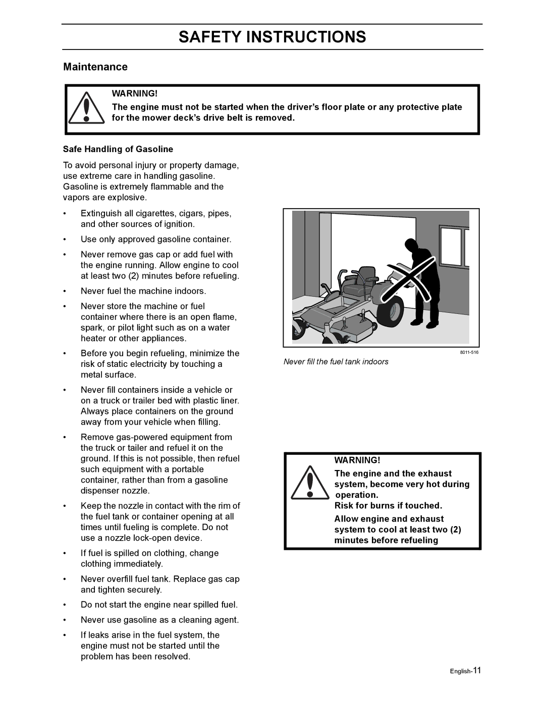 Poulan 968999302 manual Maintenance 