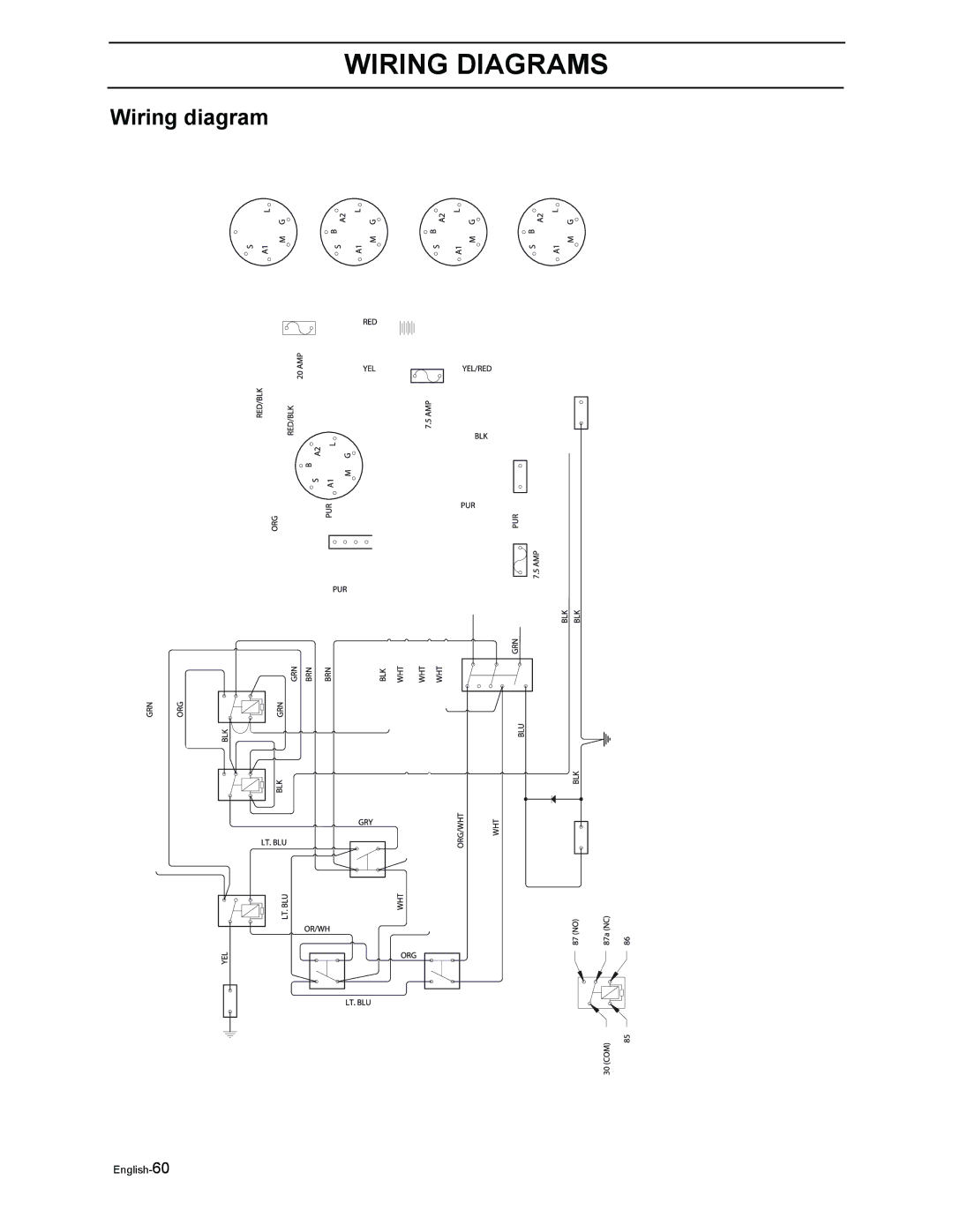 Poulan 968999302 manual Wiring Diagrams, Wiring diagram 