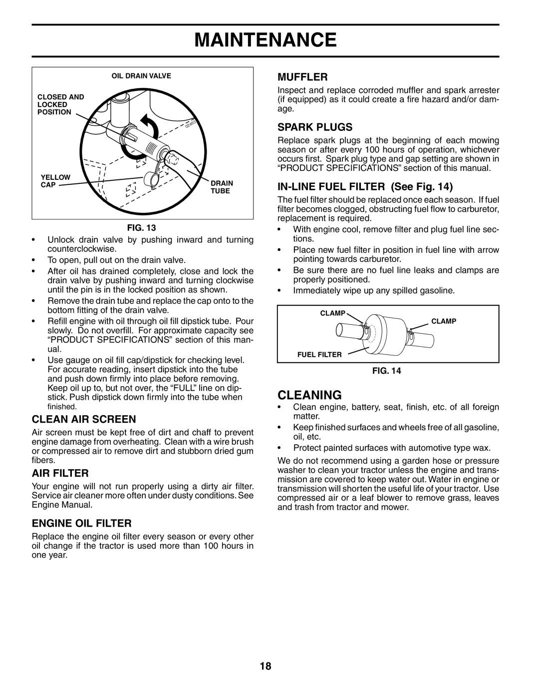 Poulan BB185H42YT manual Cleaning 