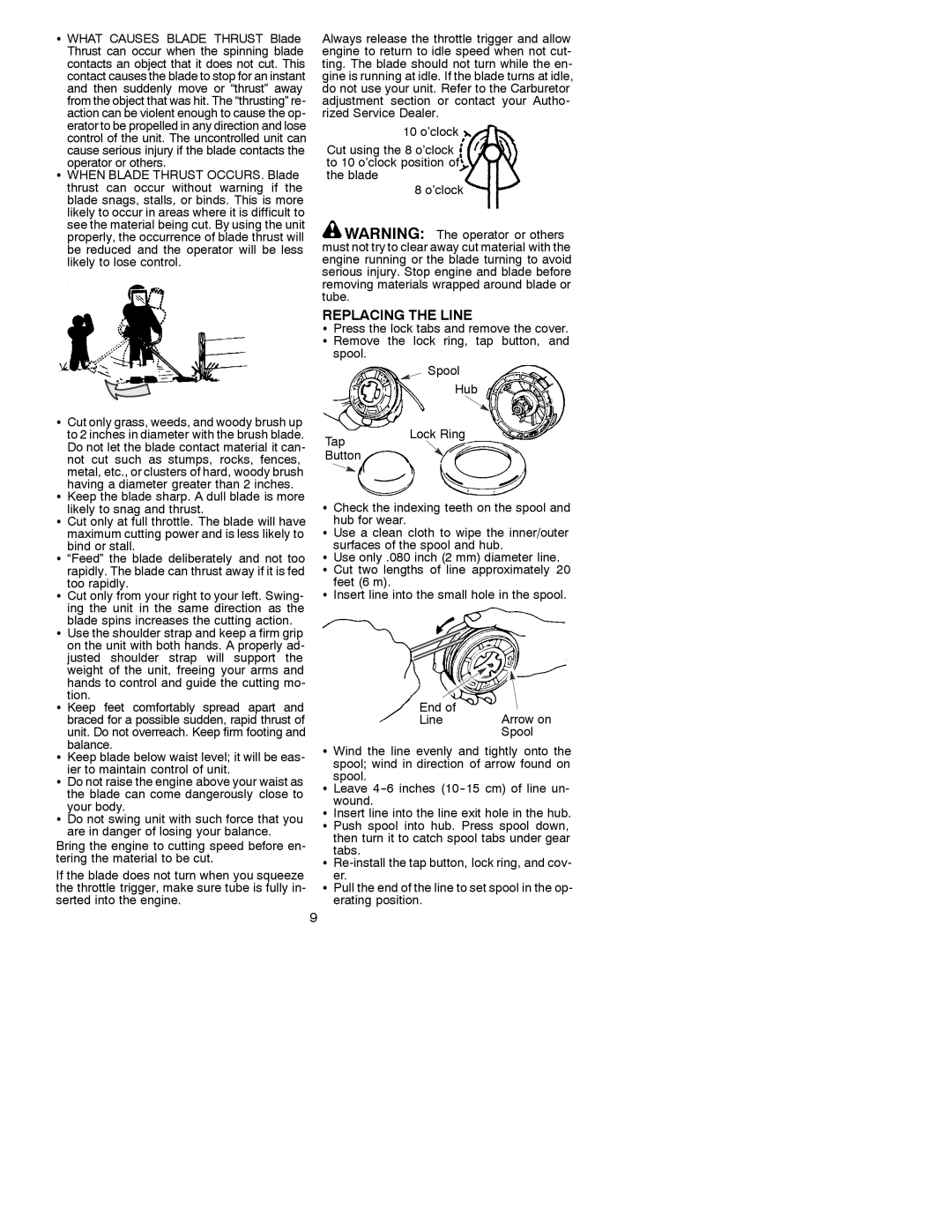 Poulan BC3100 operating instructions Replacing the Line 