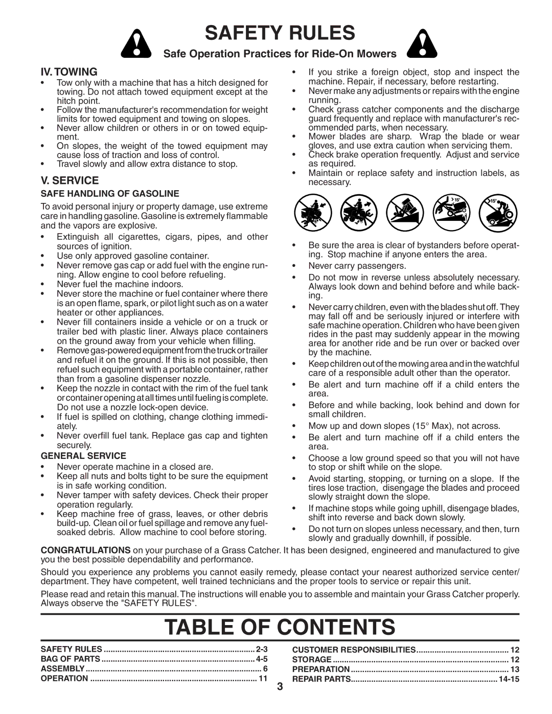 Poulan C36C, 532140600, 954 04 05-06 owner manual Table of Contents 