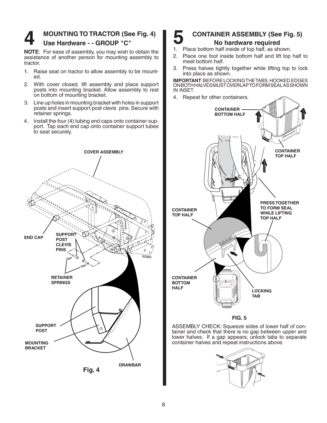 Poulan 151673, CG46A, 964 04 06-07 owner manual Use Hardware - Group C, No hardware required 