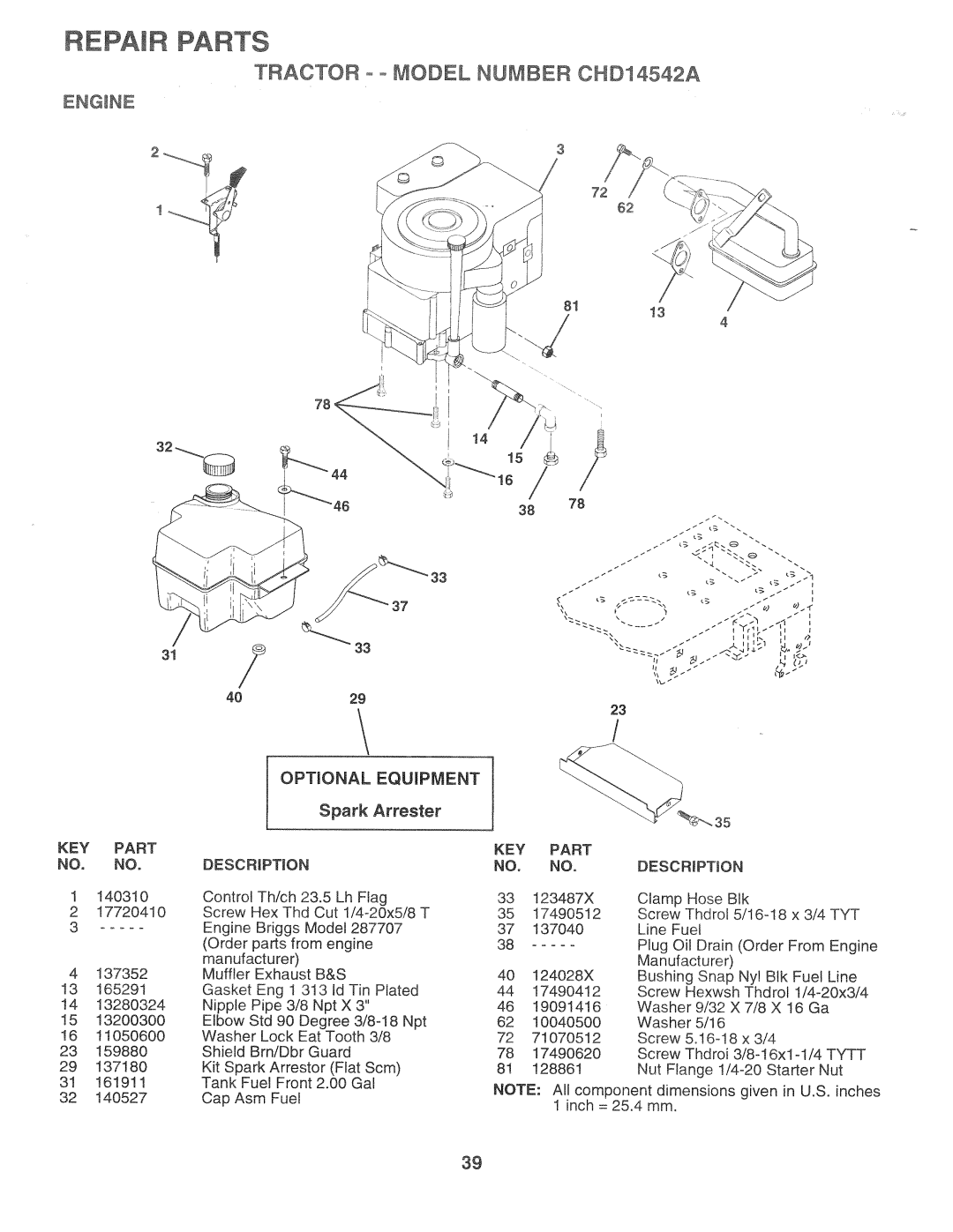 Poulan 168301, CHD14542A manual 