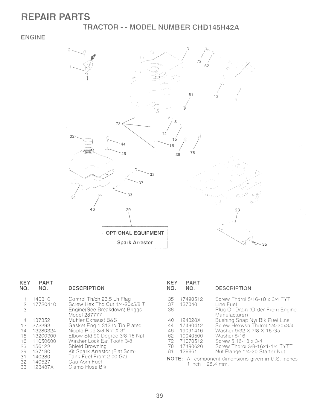 Poulan 157257, CHD145H42A manual 