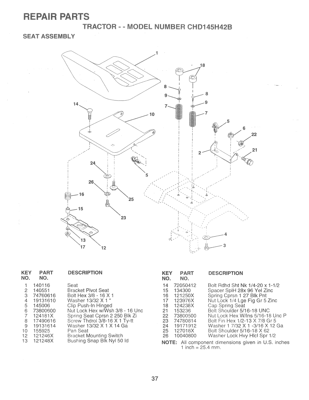 Poulan 160886, CHD145H42B manual 