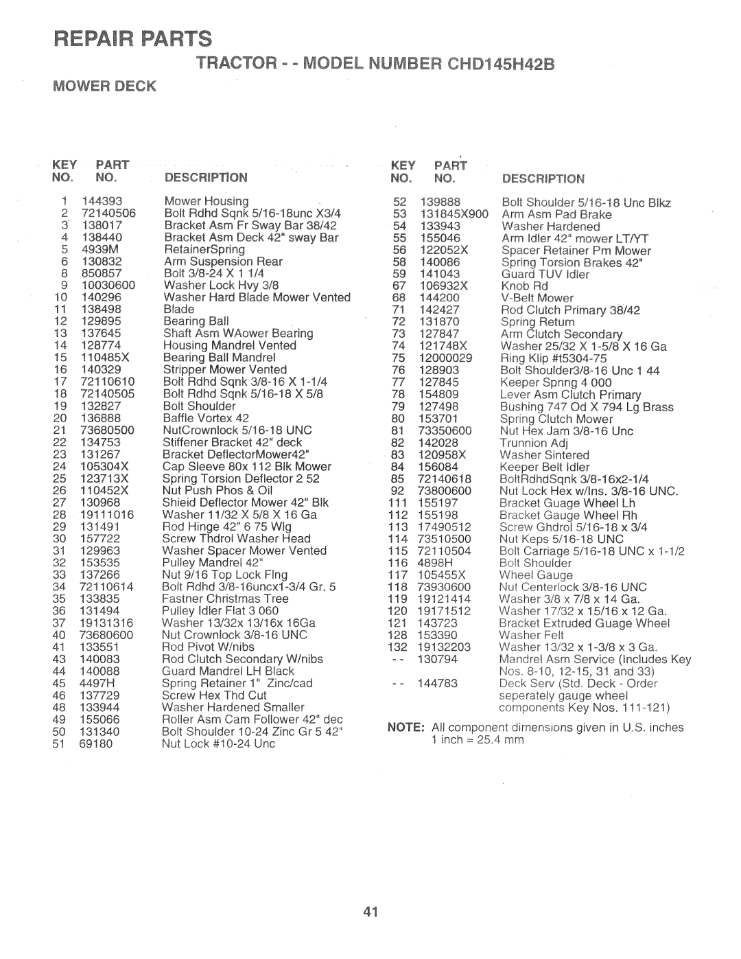 Poulan 160886, CHD145H42B manual 