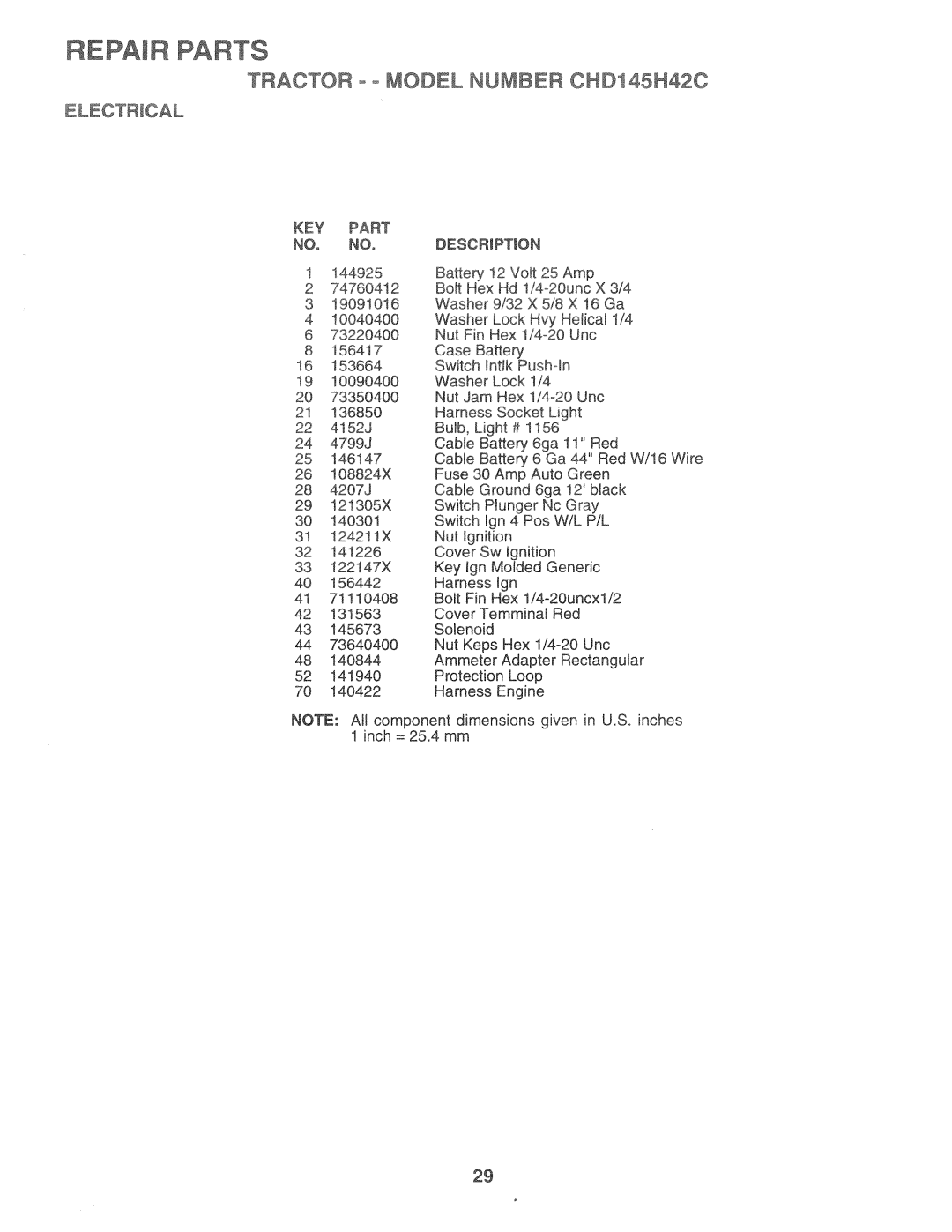 Poulan 163598, CHD145H42C manual 