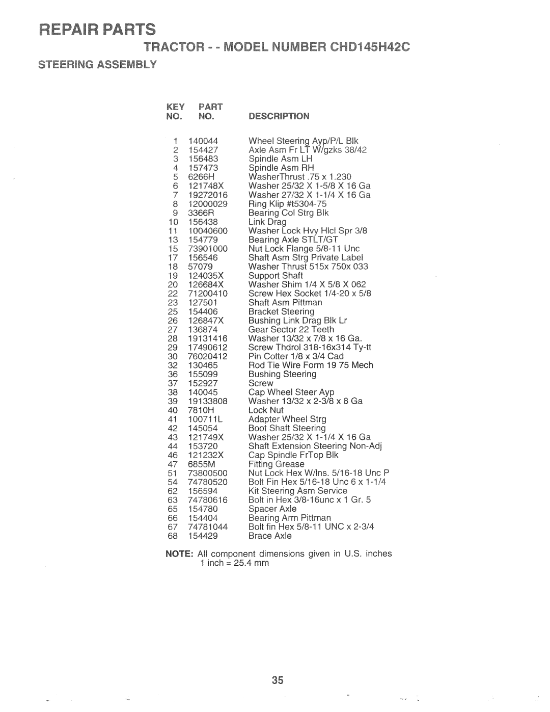 Poulan 163598, CHD145H42C manual 