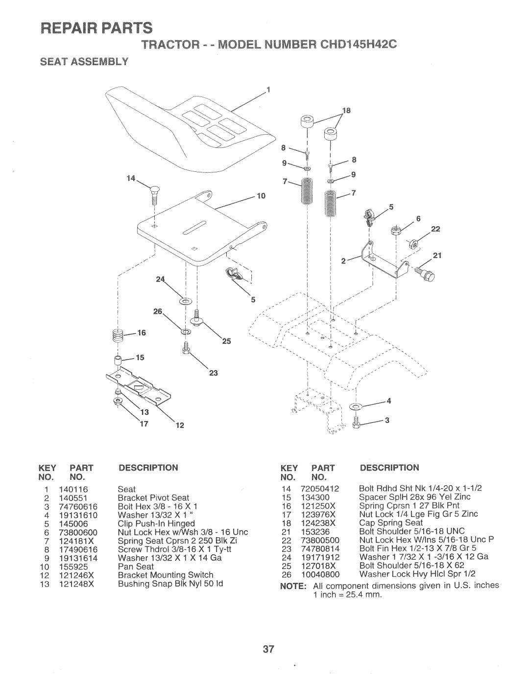 Poulan 163598, CHD145H42C manual 