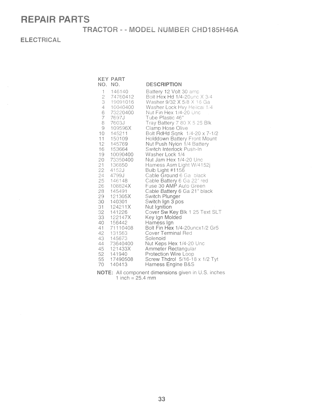 Poulan 159515, CHD185H46A manual 