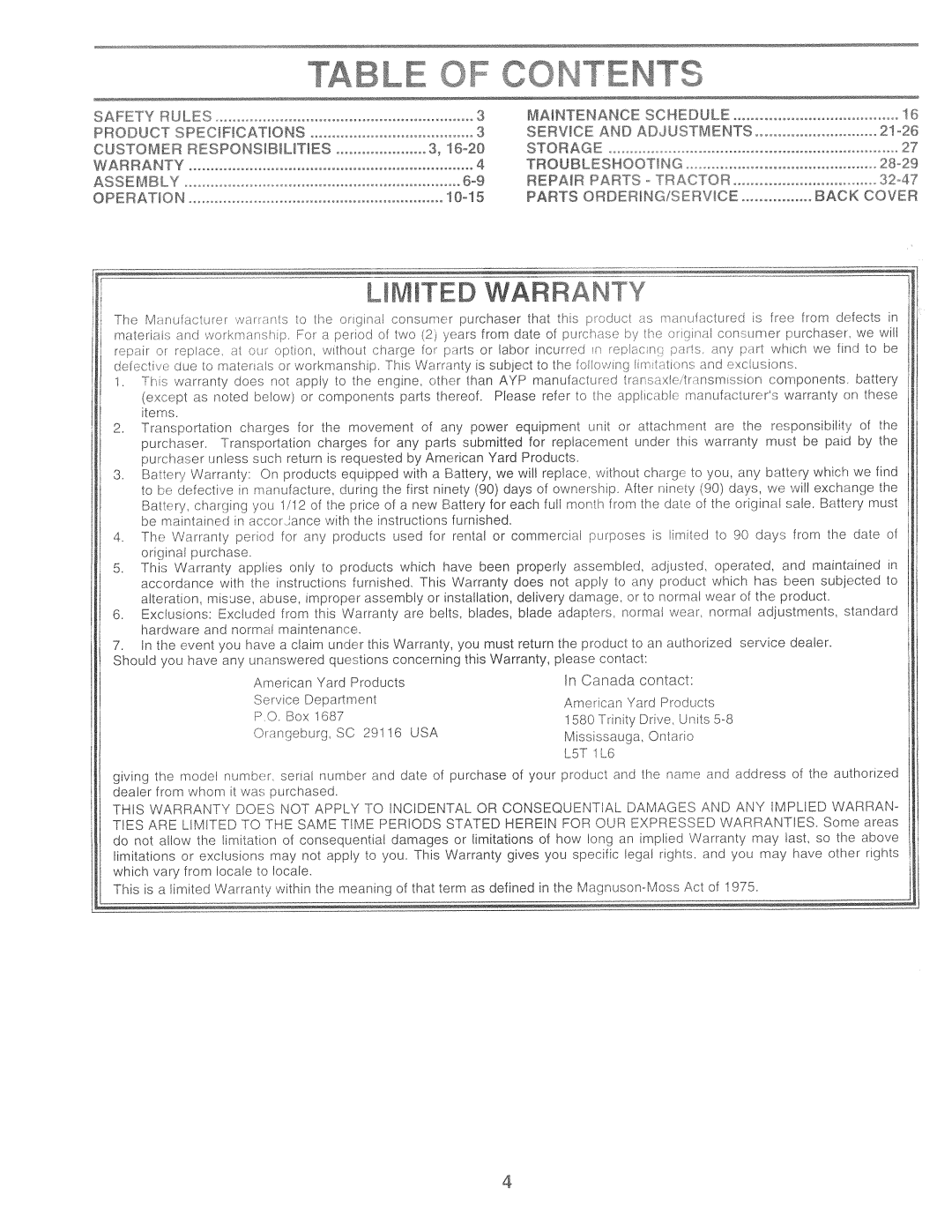 Poulan CHD185H46A, 159515 manual 