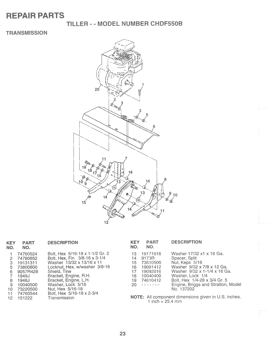 Poulan 161679, CHDF550B manual 