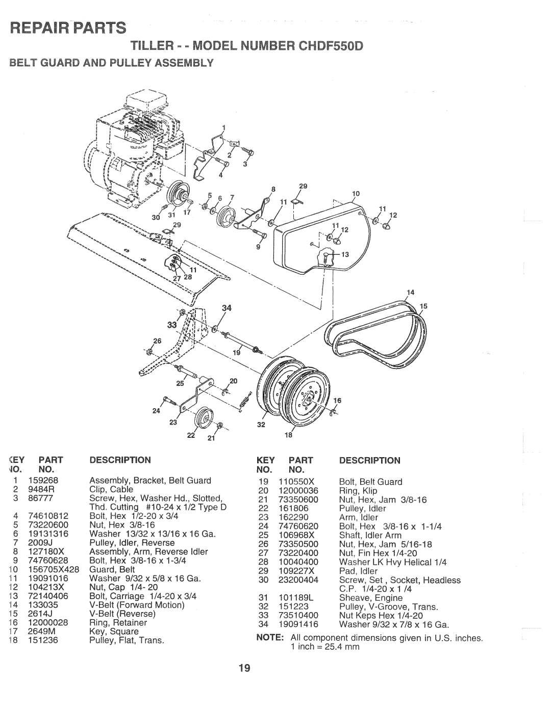 Poulan 164784, CHDF550D manual 