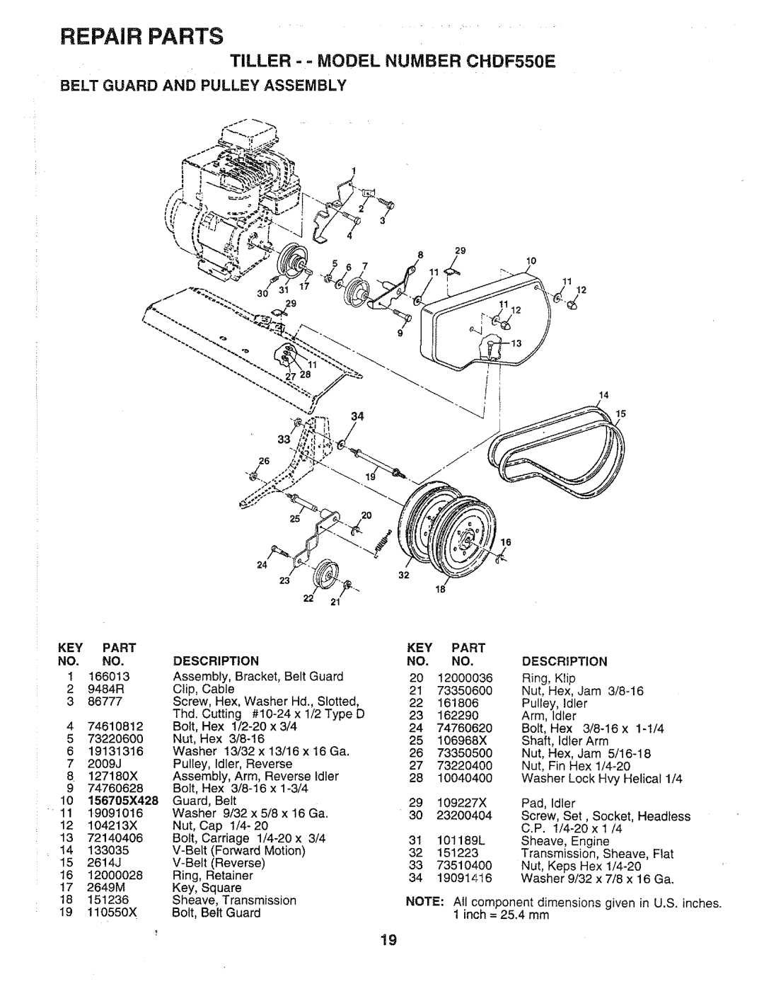 Poulan 168493, CHDF550E manual 