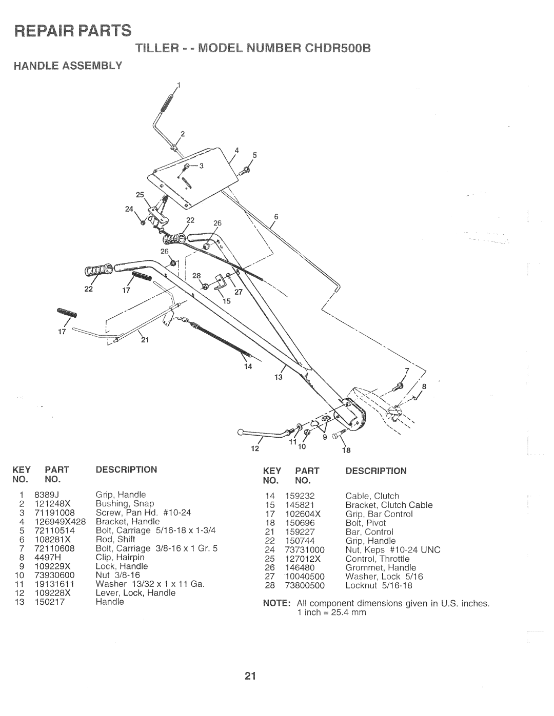 Poulan 163782, CHDR500B manual 