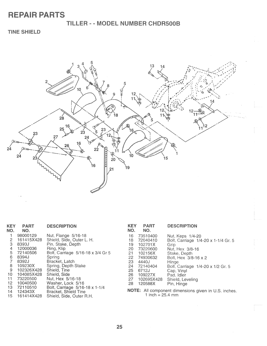 Poulan 163782, CHDR500B manual 