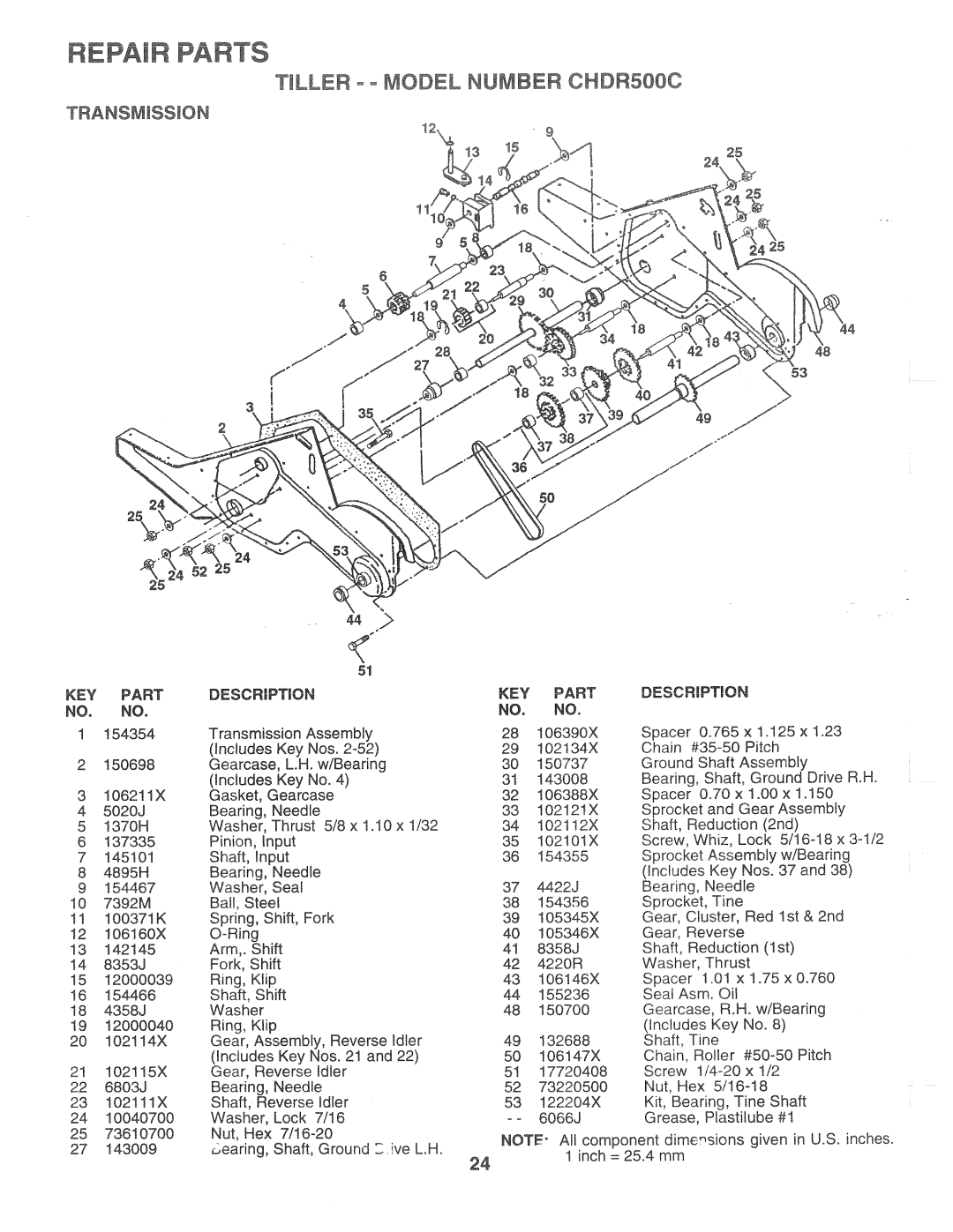 Poulan CHDR500C, 164744 manual 