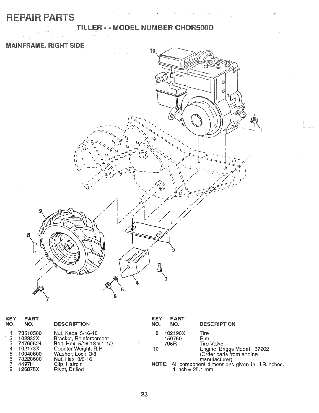 Poulan 168499, CHDR500D manual 