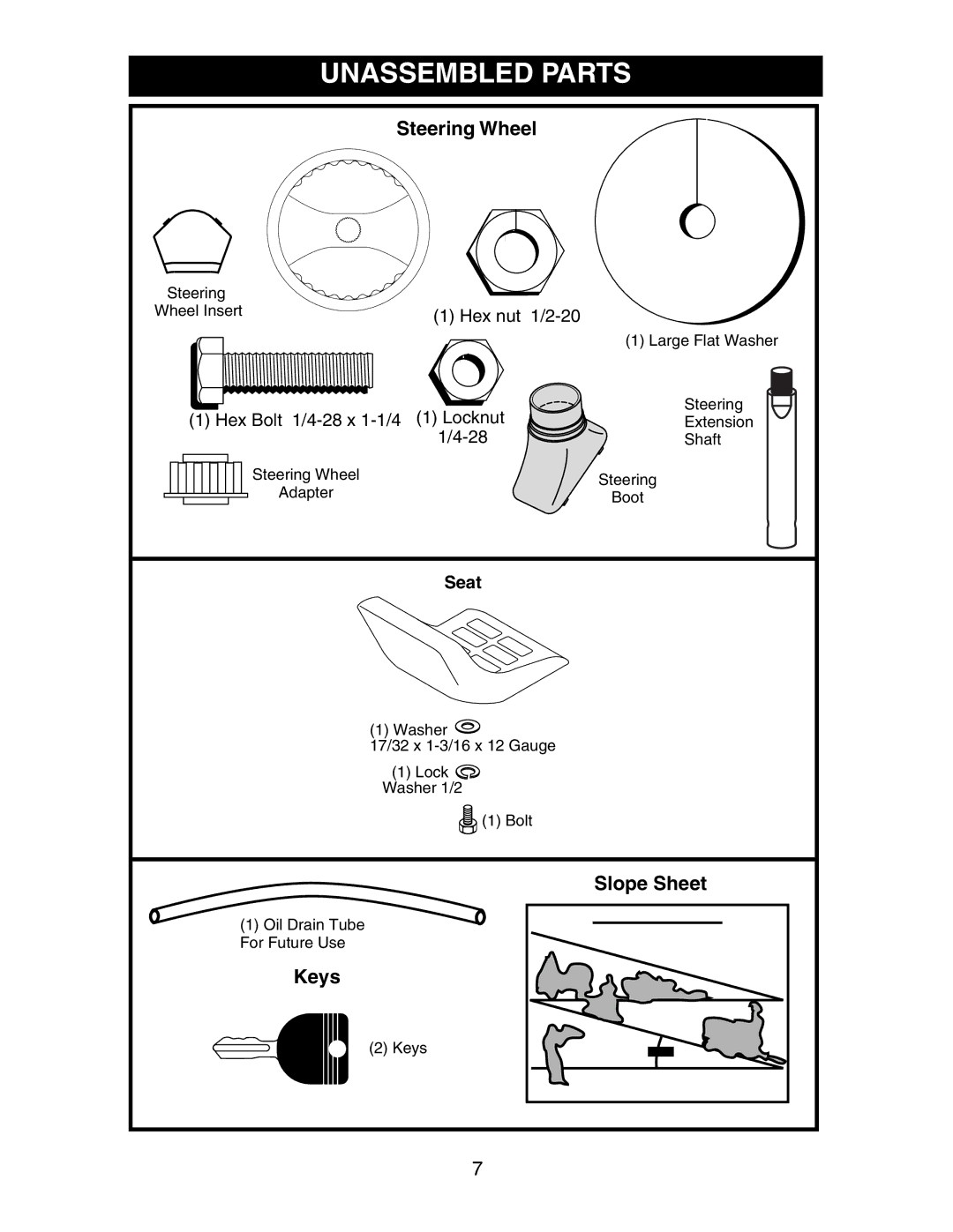 Poulan CN1842STA manual Unassembled Parts 