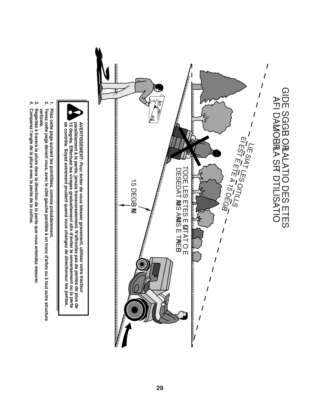 Poulan CO17542LT manual Degrés Suivant LES, Pliez EST 