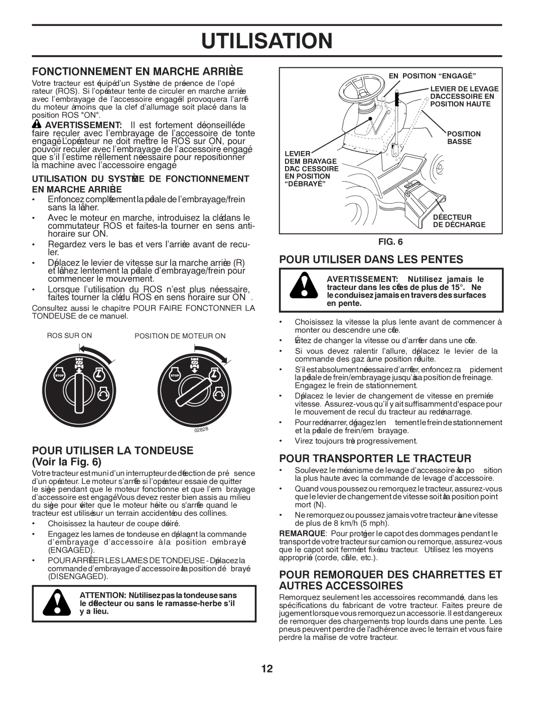 Poulan CO17542LT manual Accessoires Autres, ET Charrettes DES Remorquer Pour, Tracteur LE Transporter Pour 