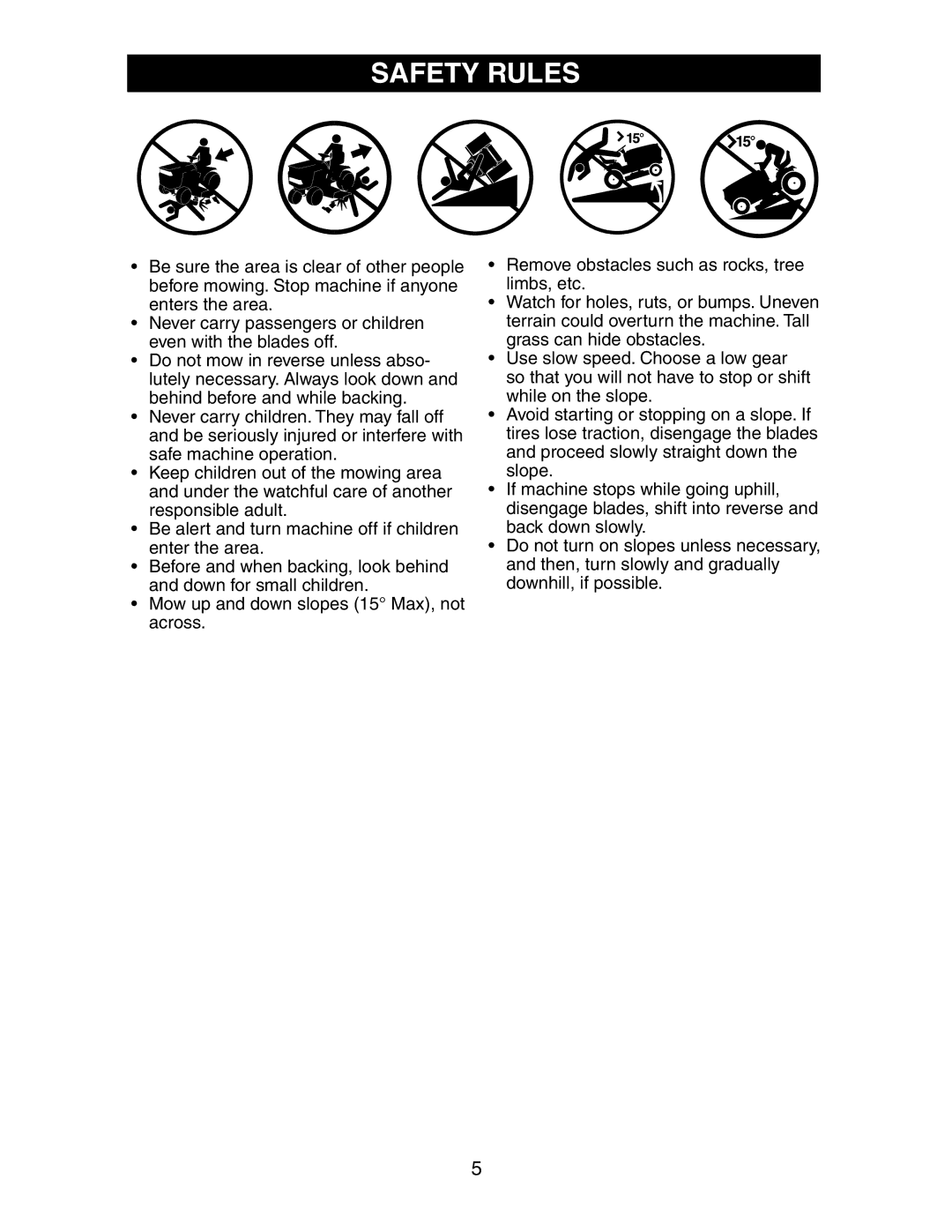 Poulan CO24H48STA manual Safety Rules 