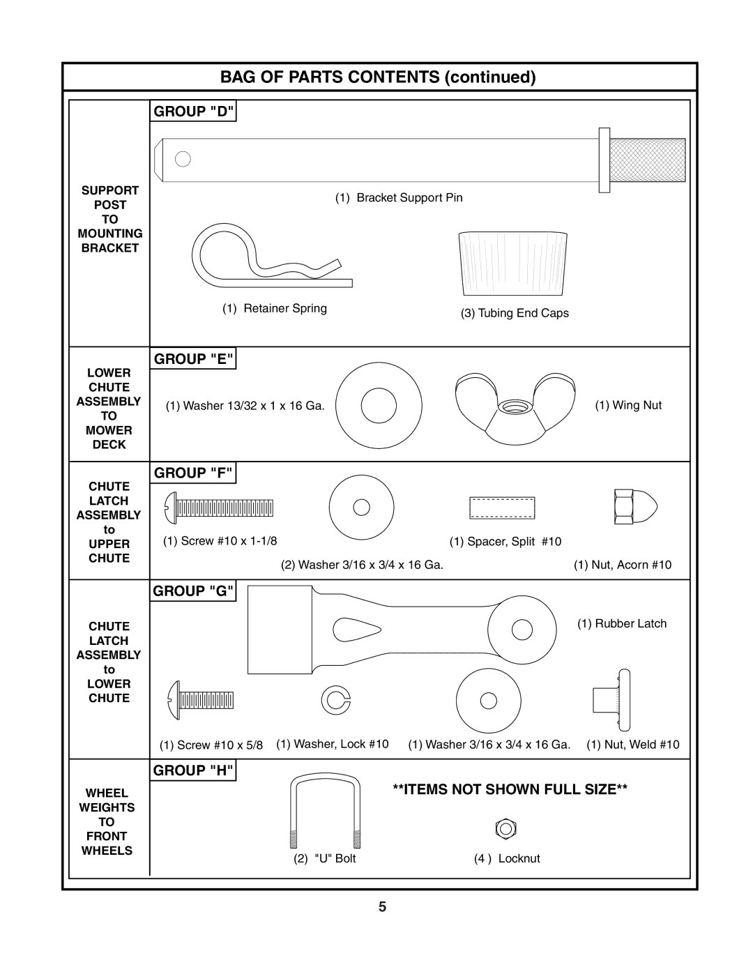 Poulan 954 04 04-01, CR38C, 532140602 owner manual BAG of Parts Contents 