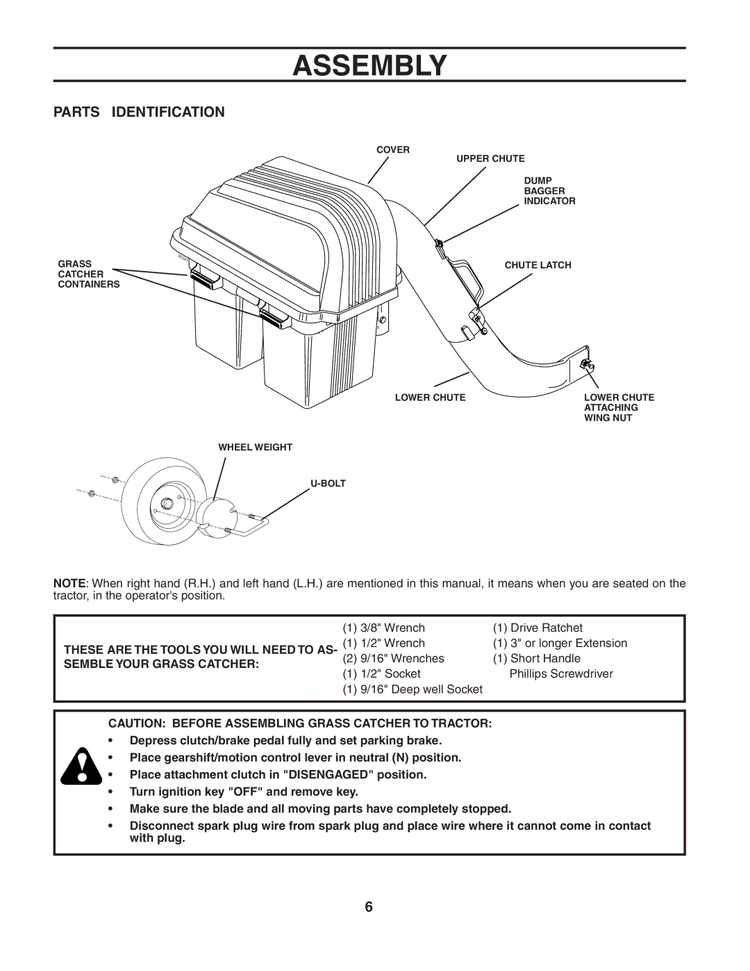 Poulan CR38C, 532140602 Assembly, Parts Identification, These are the Tools YOU will Need to AS, Semble Your Grass Catcher 