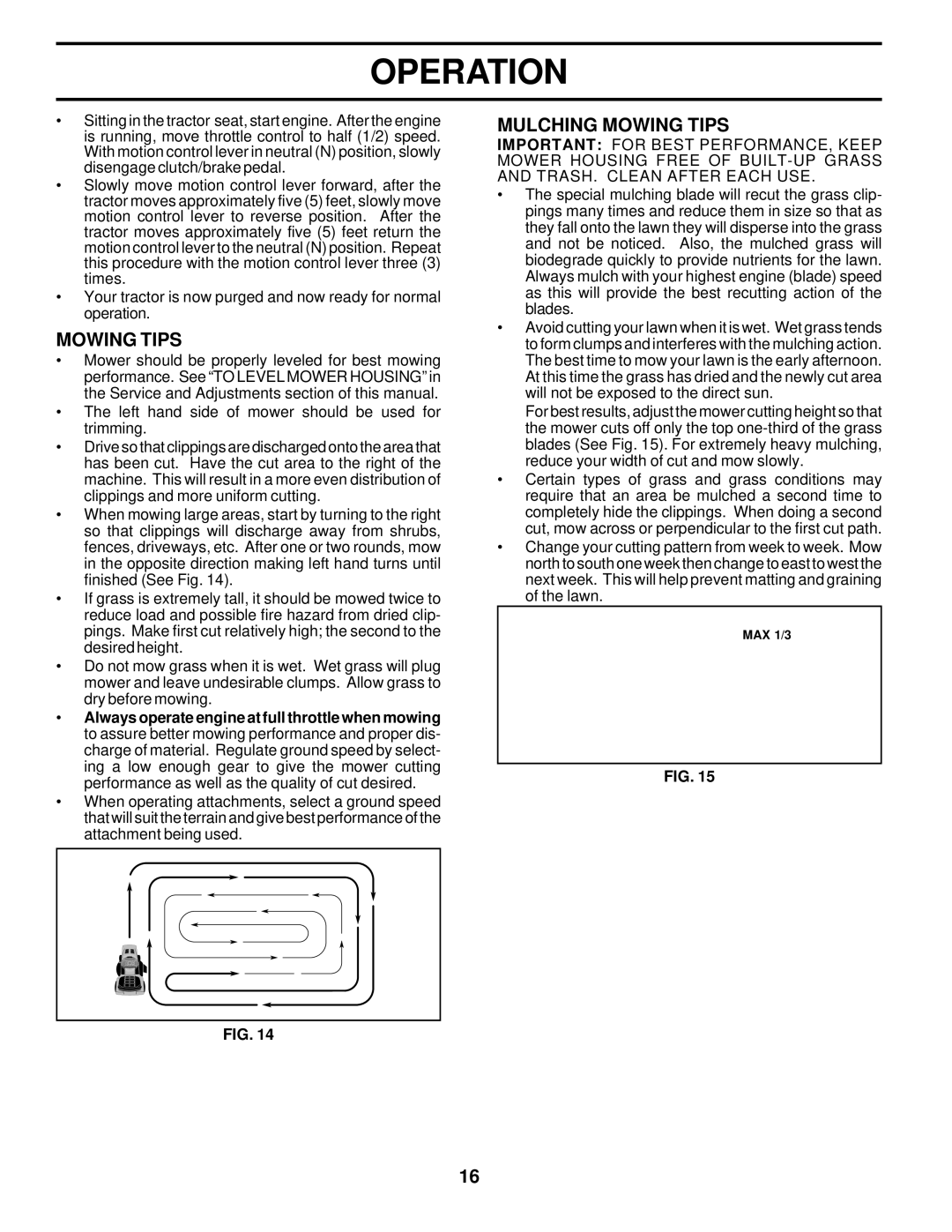 Poulan DPR22H46STA owner manual Mulching Mowing Tips 