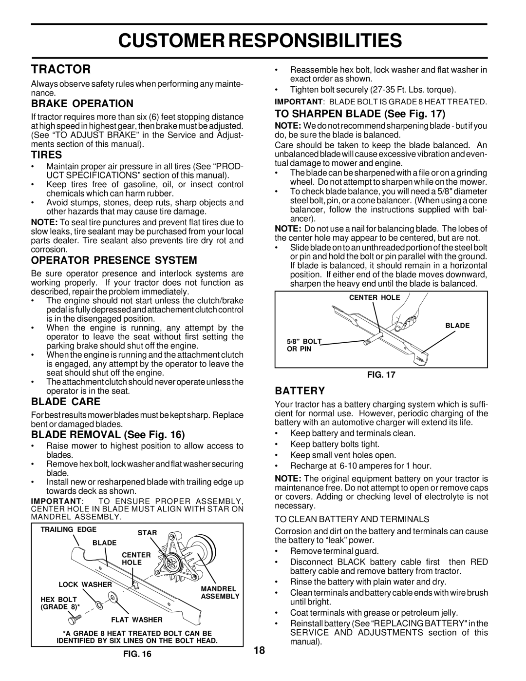 Poulan DPR22H46STA owner manual Tractor 