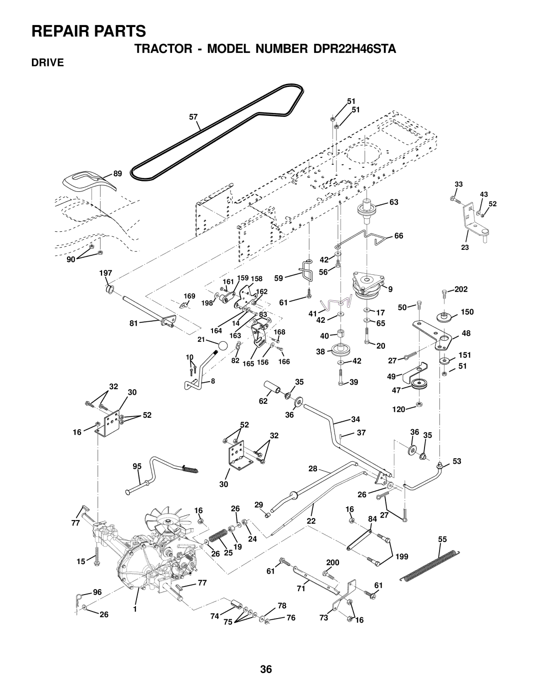 Poulan DPR22H46STA owner manual Drive 