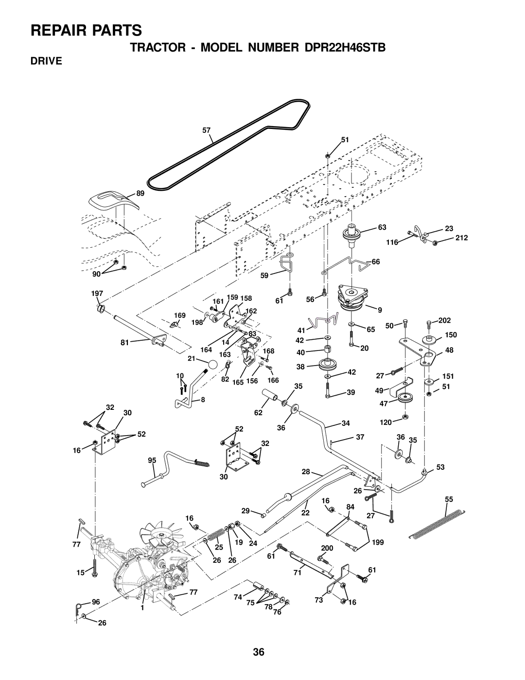 Poulan DPR22H46STB owner manual Drive 