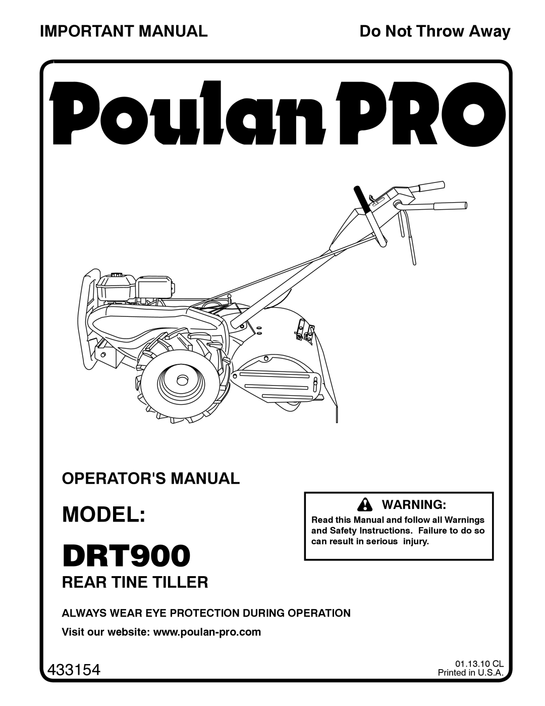 Poulan 433154, 96092002300 manual DRT900 