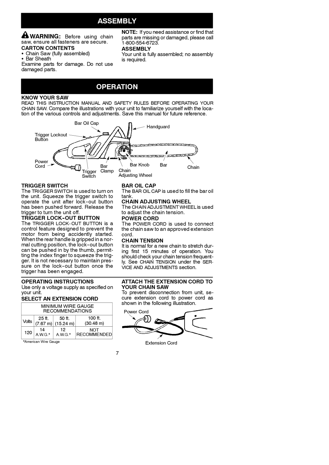 Poulan 966432901, ES400, 115259926 instruction manual Assembly, Operation 